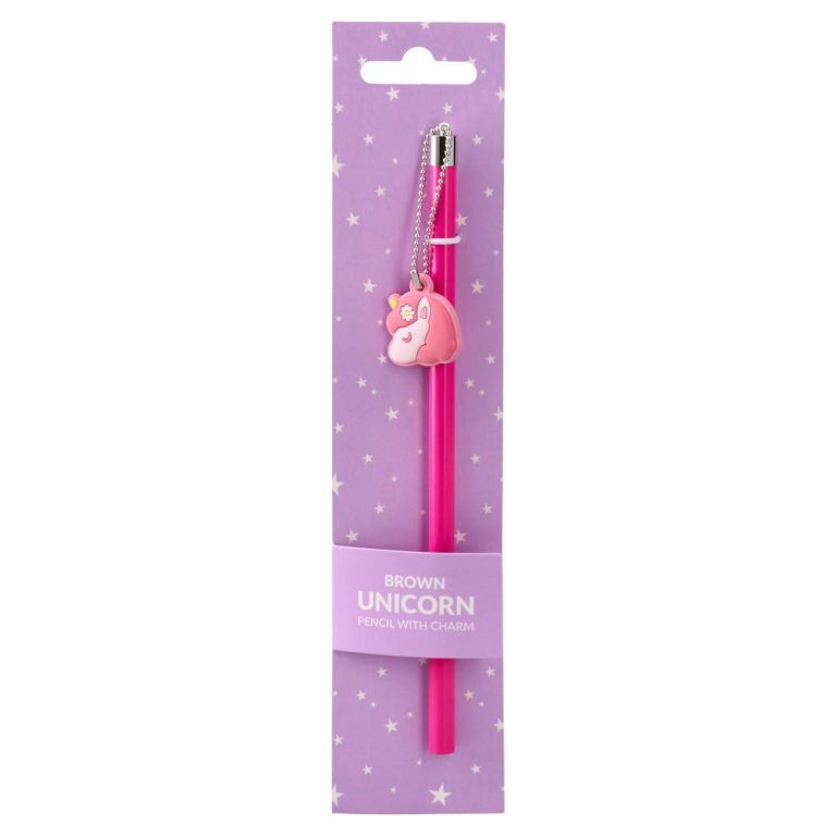 Brown, pencil with charm, unicorn