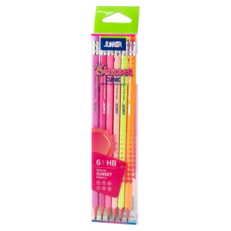 Cubic, pencil with eraser, Sunset, HB, 6pcs thumbnail 2