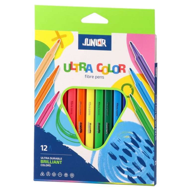 Ultra color, triangular fibre pens, 12pcs
