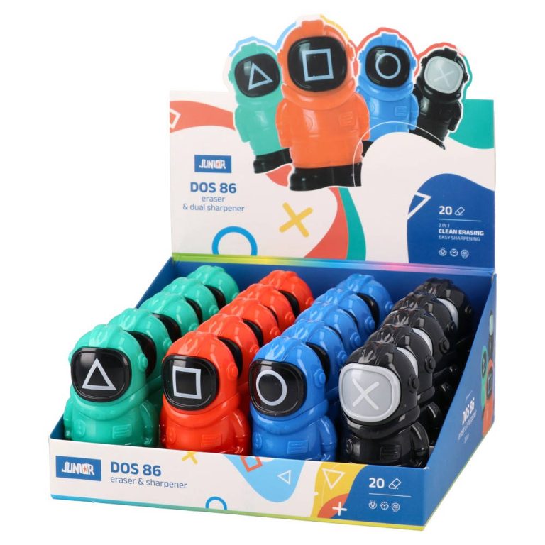 Dos 86, eraser and dual sharpener, astronaut, mix