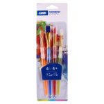 Rainbow, set of brushes, flat & round, 4pcs