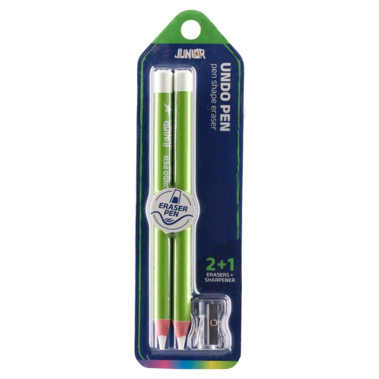 Undo Pen, pen shape eraser and sharpener, 3pcs